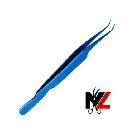 Blue Titanium Tweezer F Type Bend